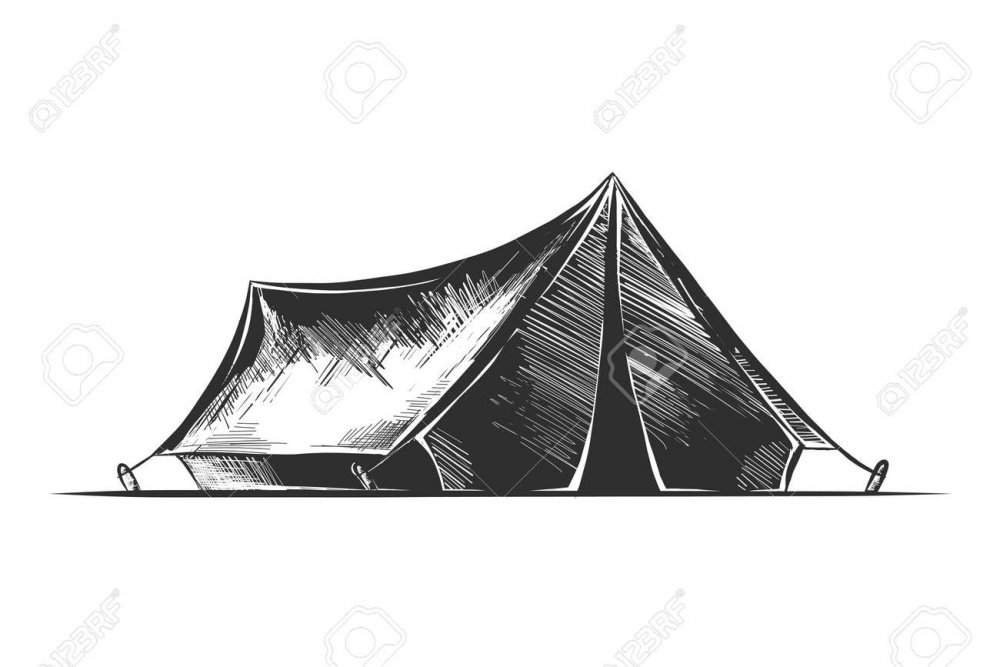 Раскраска палатка и костёр