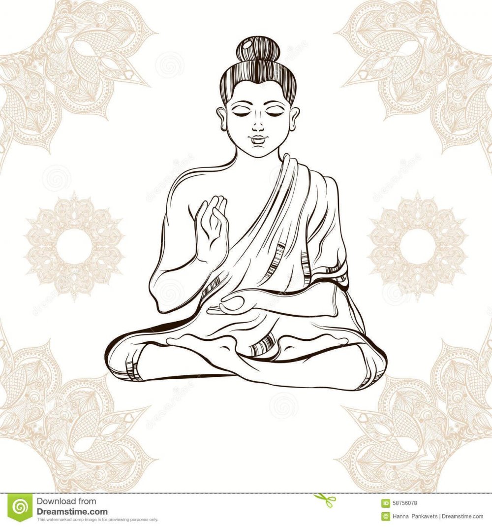 Будда на белом фоне