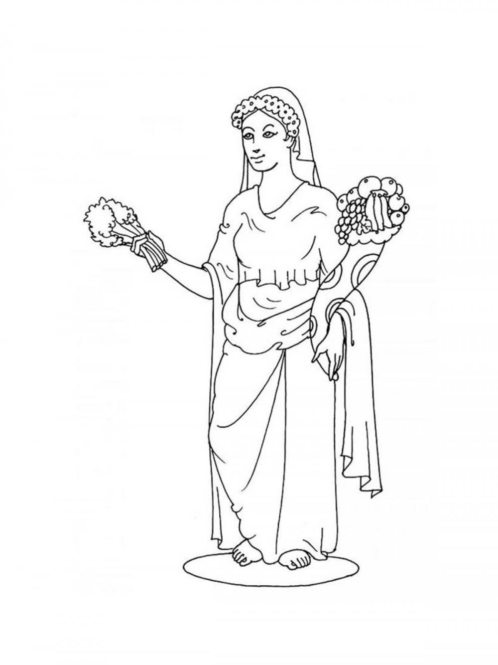 Древнегреческая богиня Афина раскраска