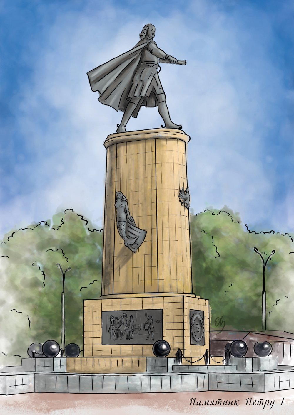Эскиз памятника героям Великой Отечественной войны