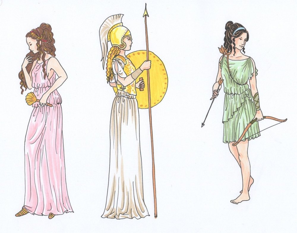 Богини гера Афина и Афродита