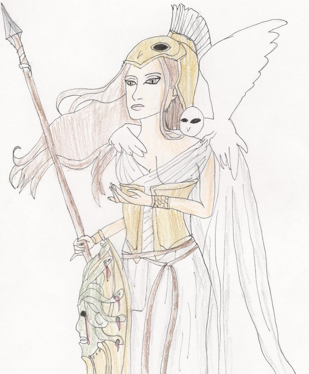 Богиня Греции Афина рисунок