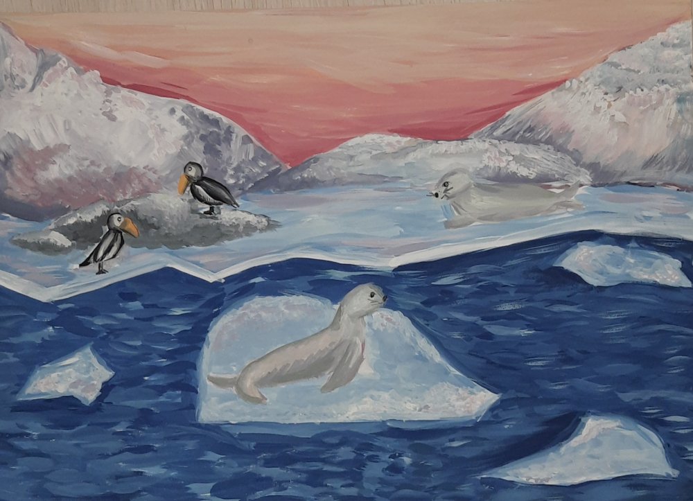 Арктический пейзаж рисование в подготовительной группе