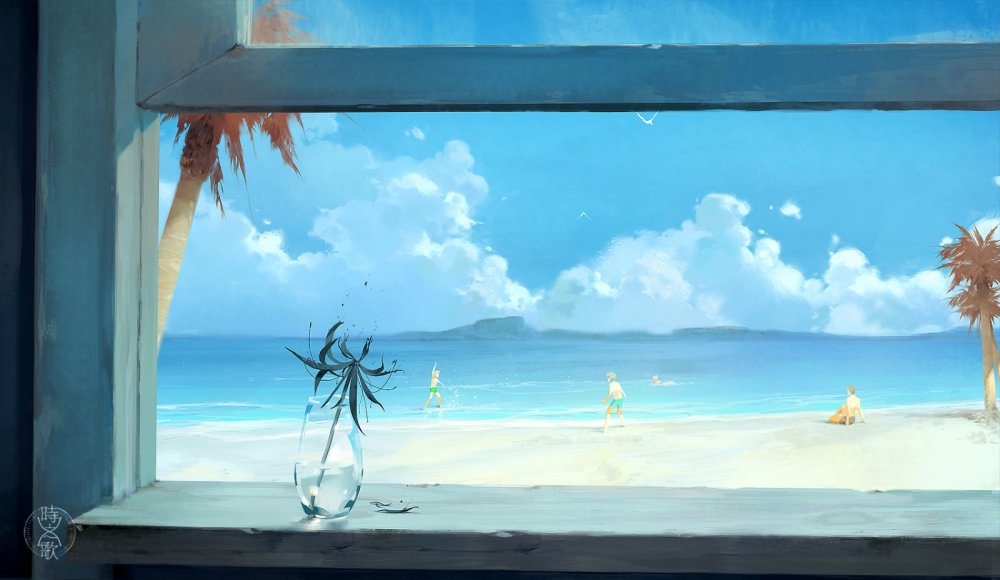 Рисованный пляж