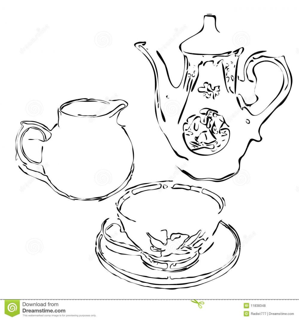 Текстура рисунок на чайный сервиз