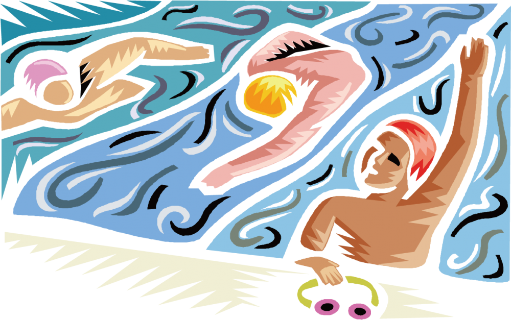 Пловец рисунок гуашью