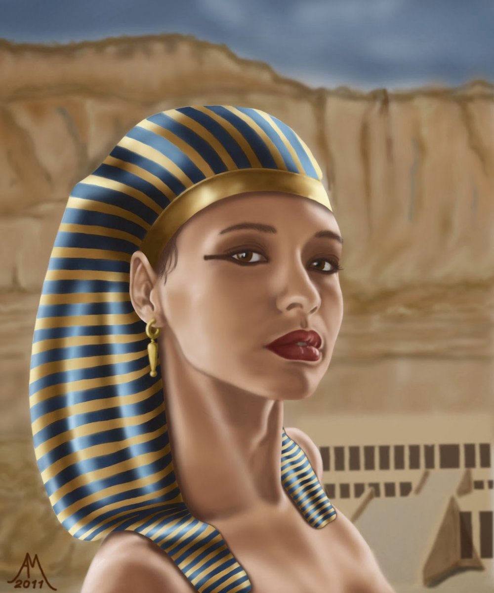 Фреска музыкантши древний Египет