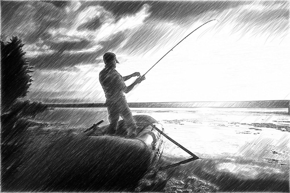 Силуэты рыбаков
