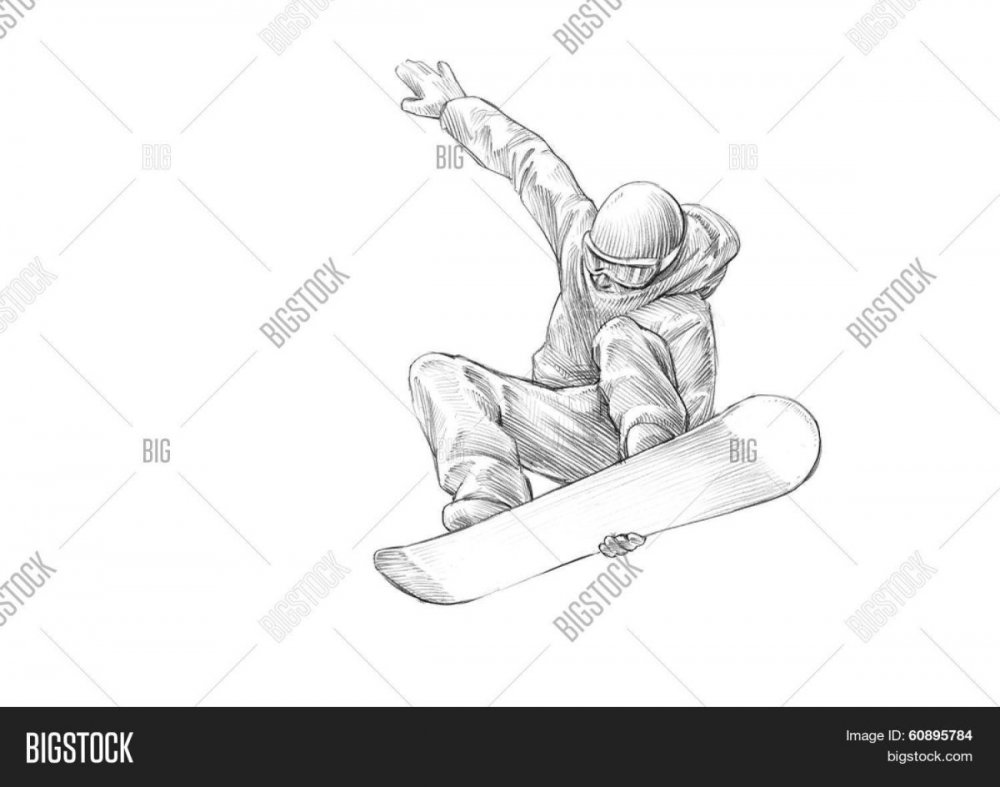 Эскиз сноубордист