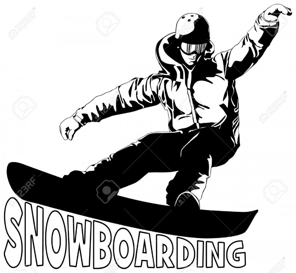 Сноубордист и лыжник вектор