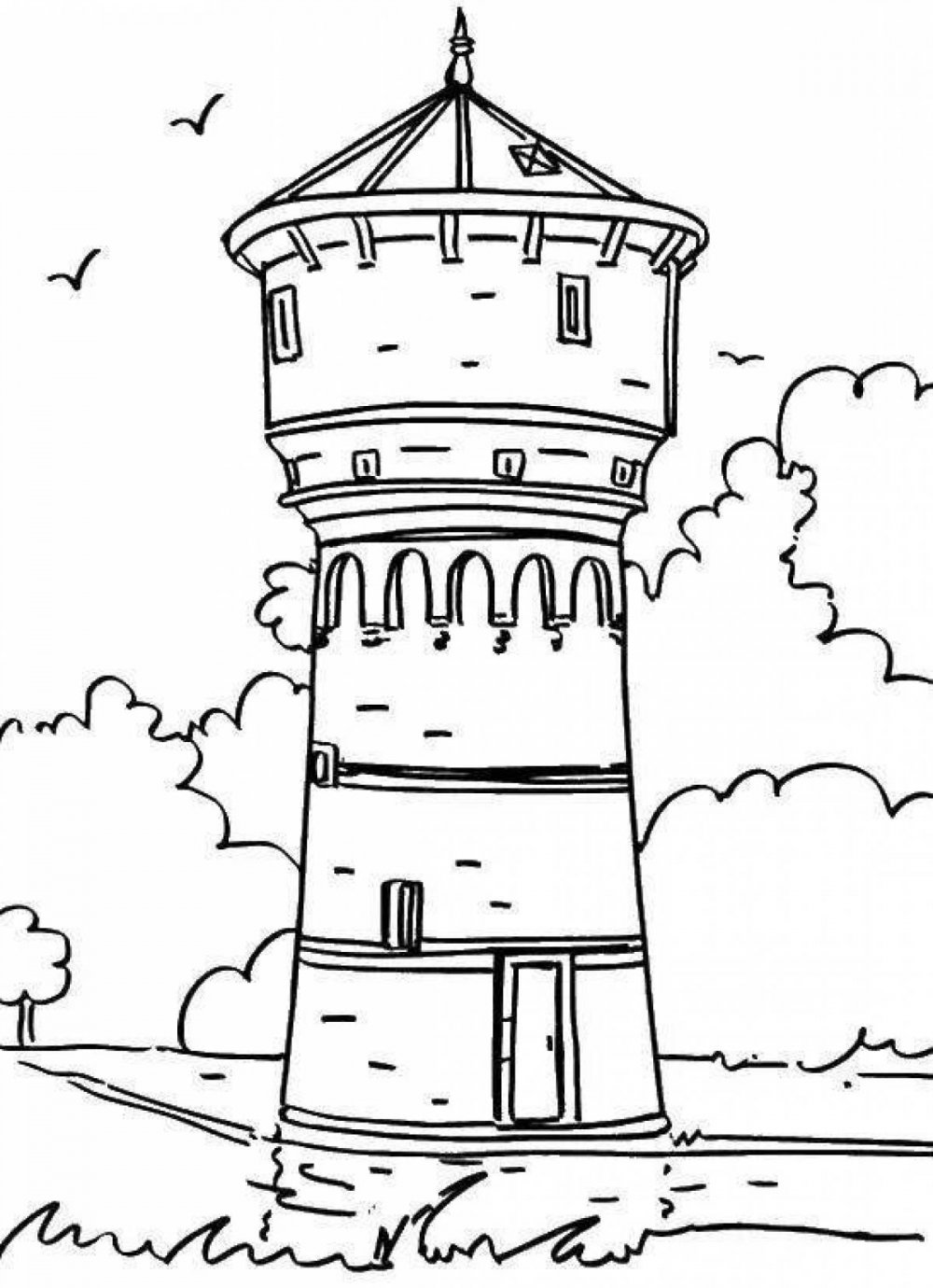 Водонапорная башня Черняховск рисунок