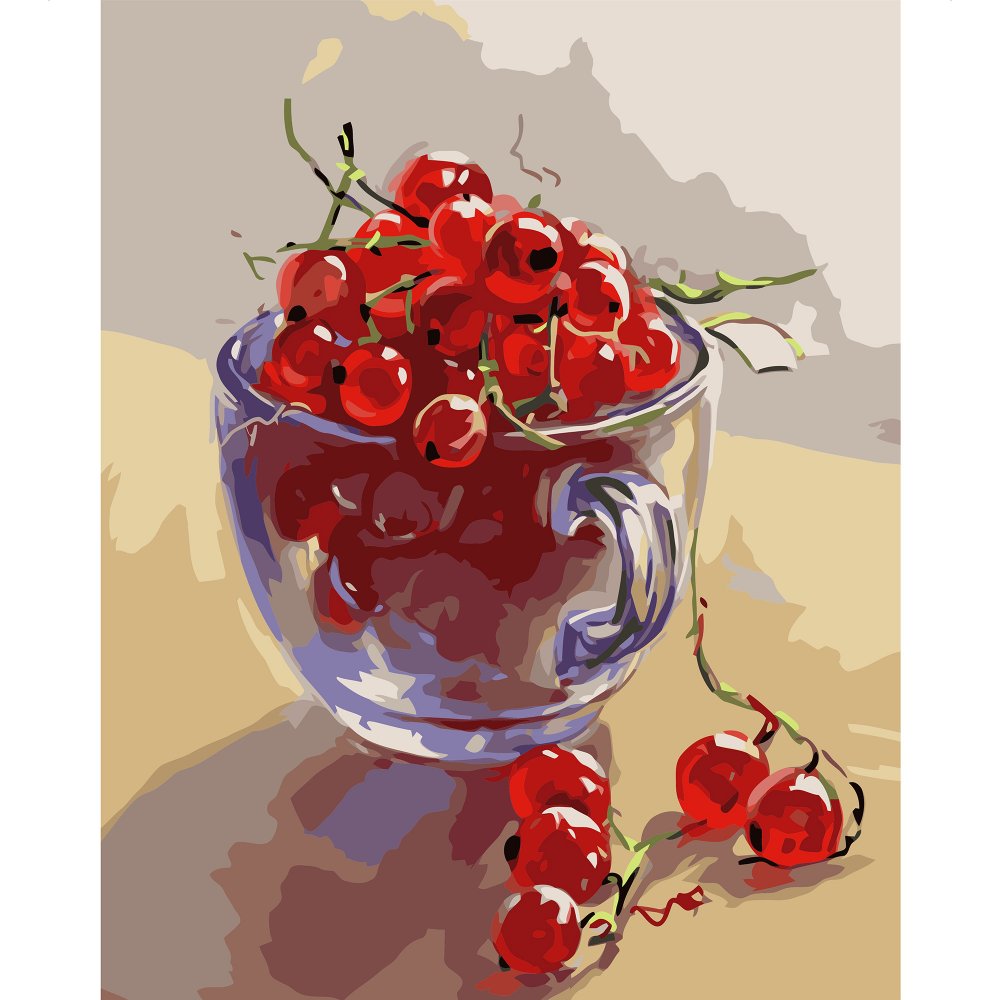 Рисовать акварелью ягоды в вазах