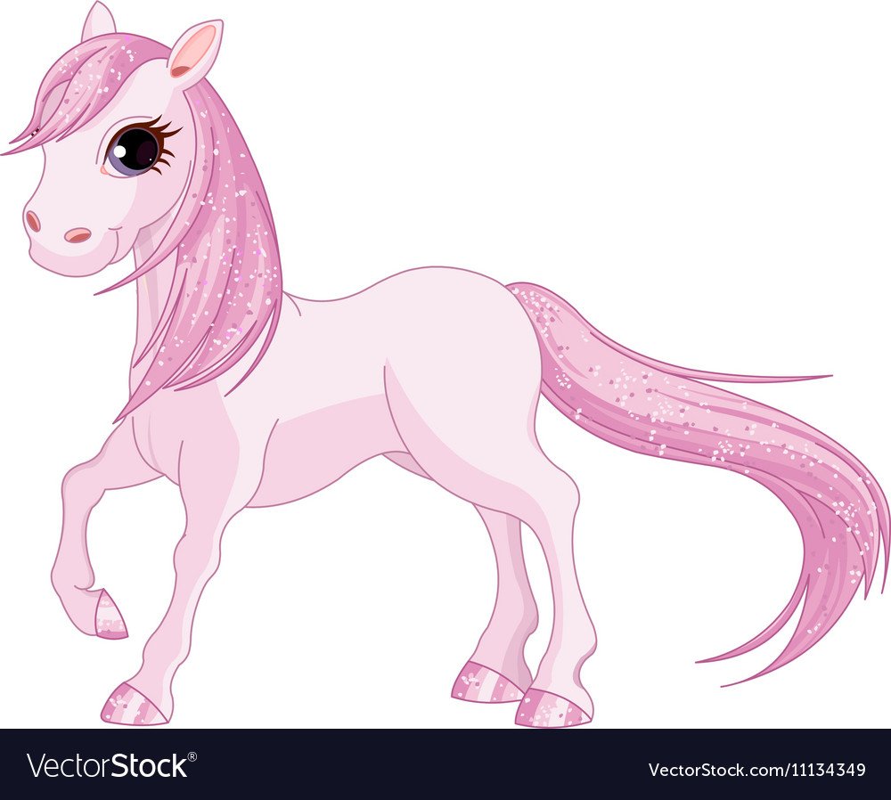 Розовая лошадка иллюстрация