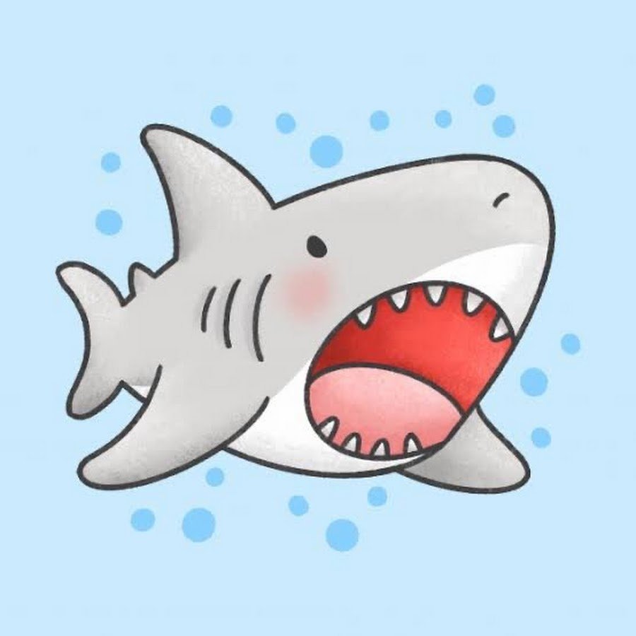 Милая акула рисунок