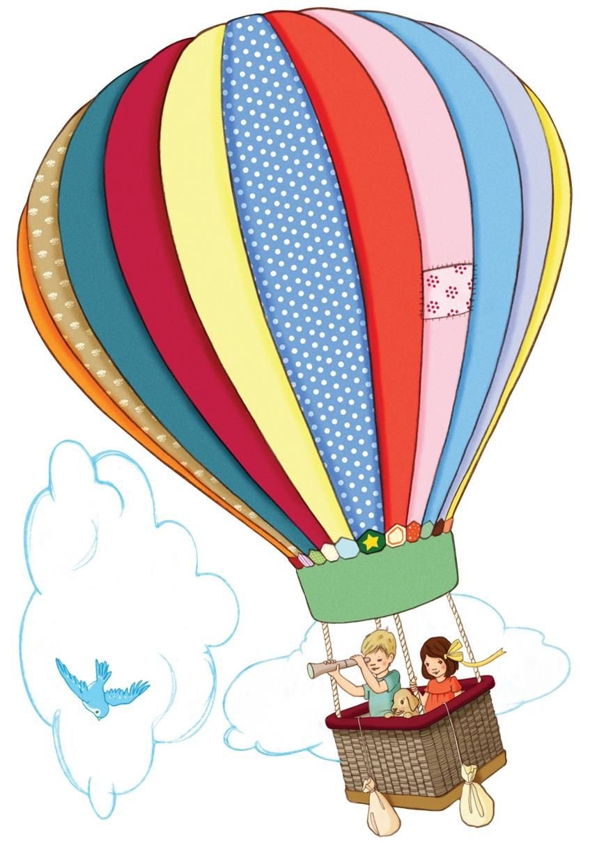 Воздушный шар с корзиной для детей