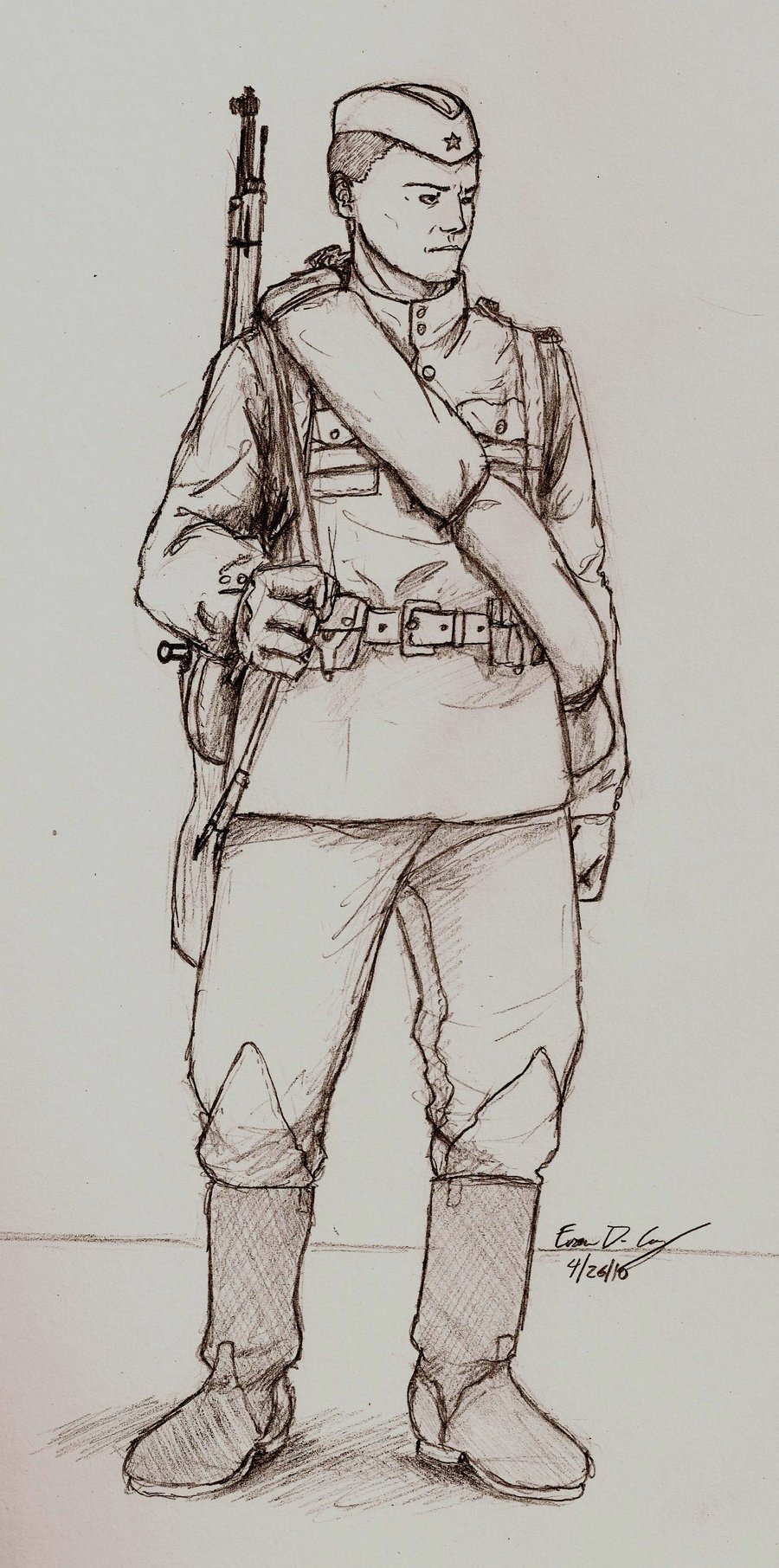 Солдатка рисунок