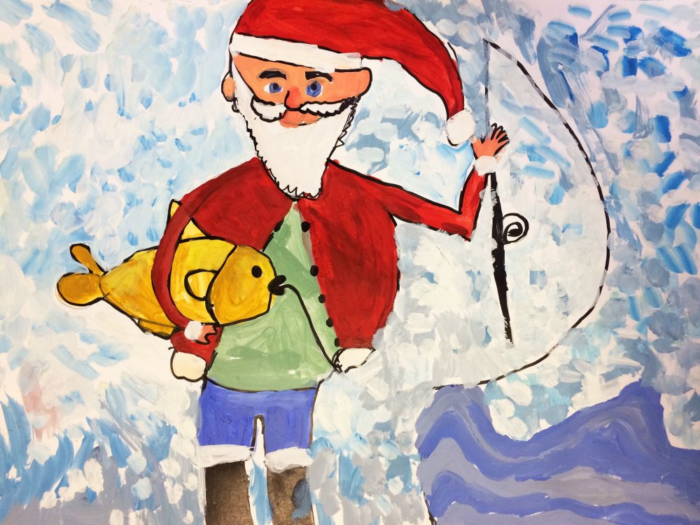 Дед Мороз рисунок для детей