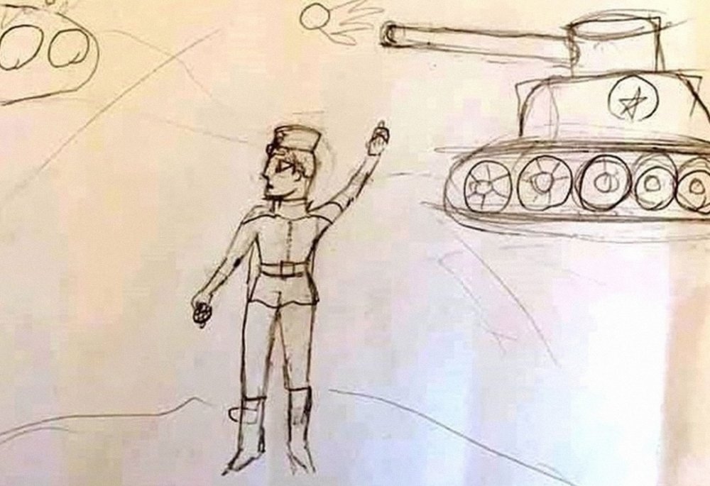 Рисунок на тему война для солдат легкий