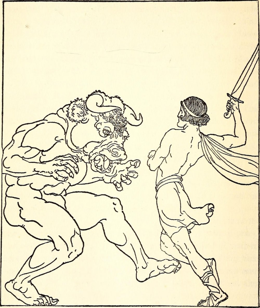 Тесей и Минотавр бой