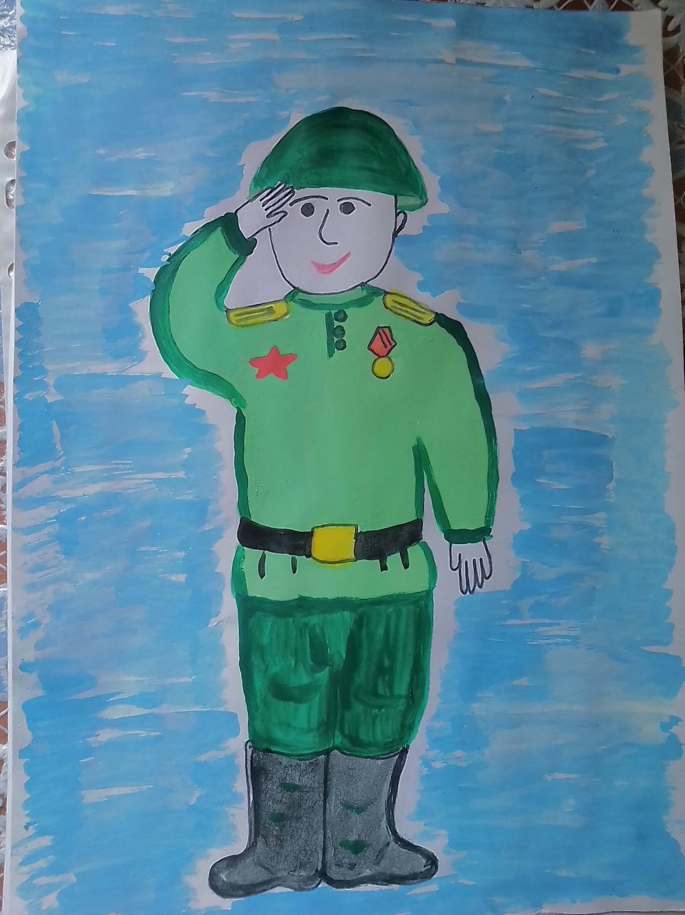 Рисунок школьника солдату