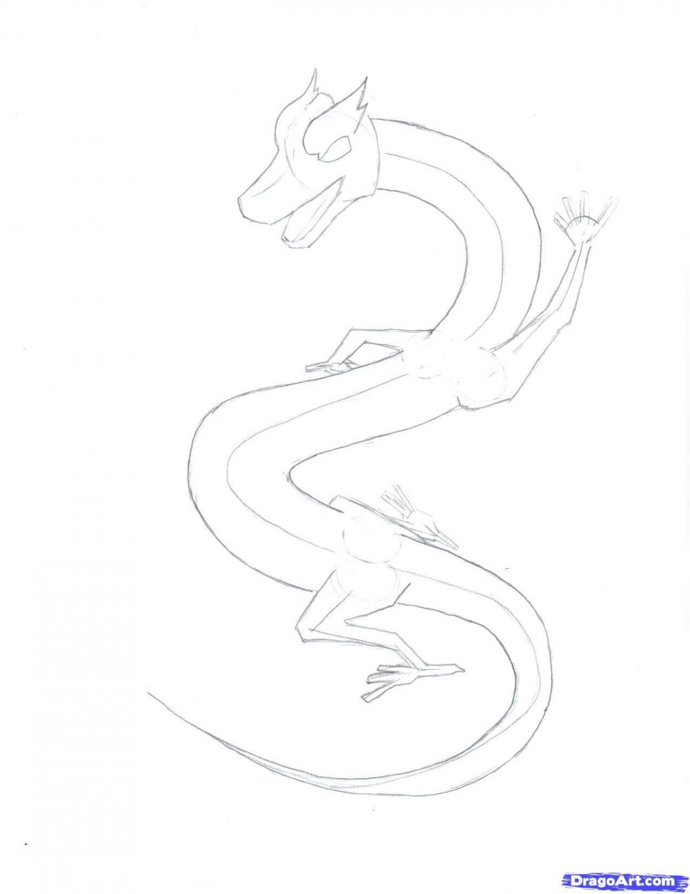 Поэтапное рисование китайского дракона