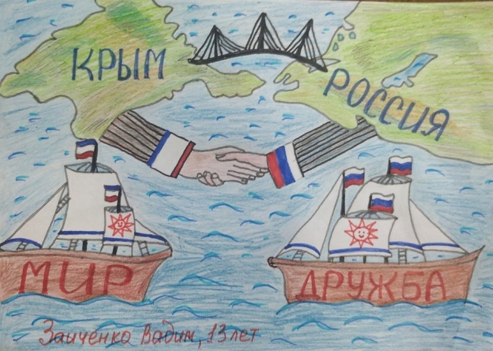 Воссоединение Крыма с Россией рисунки