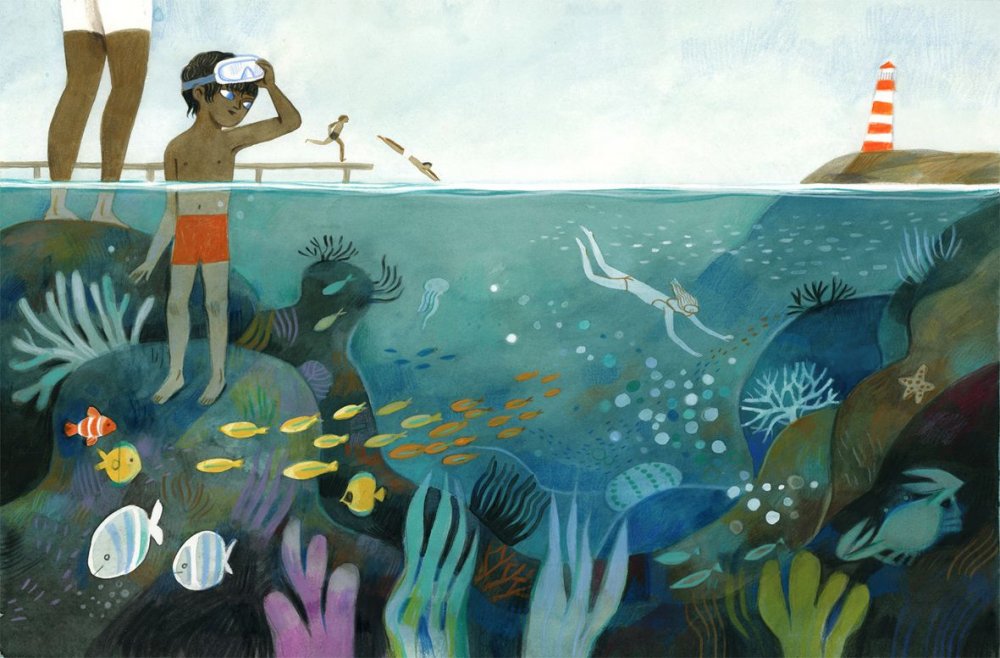 Детская книжная иллюстрация море