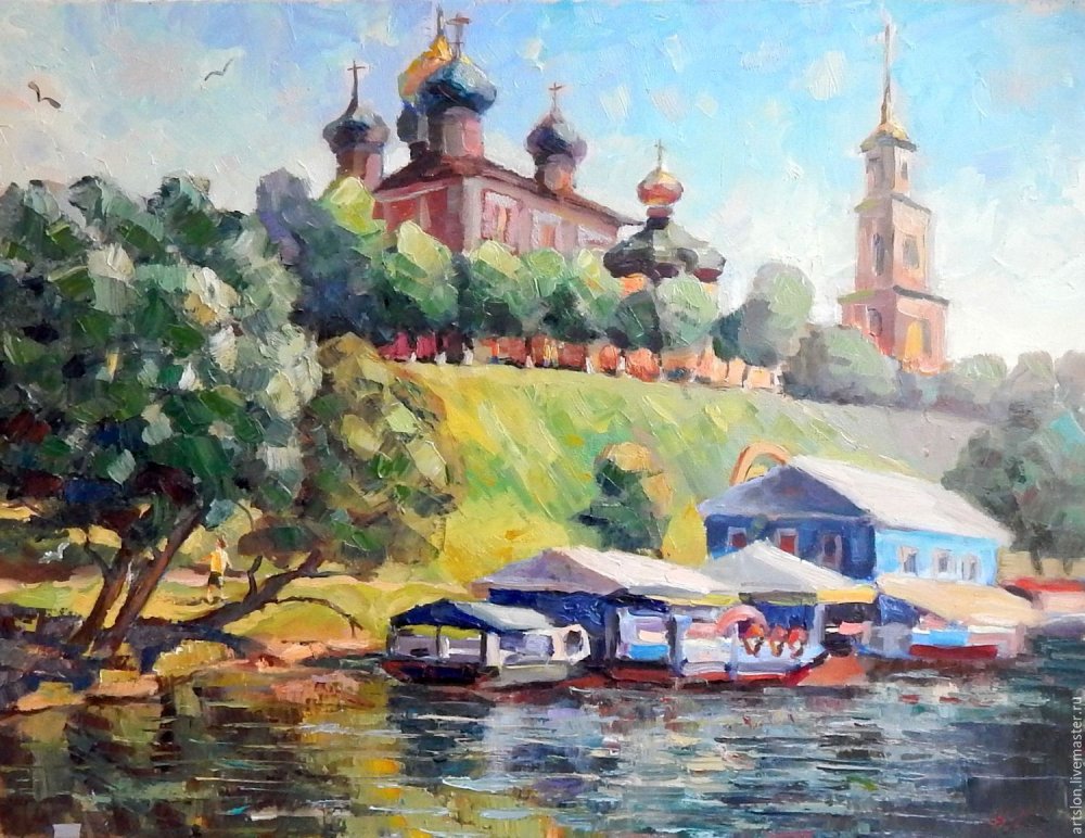 Живопись мастихин ..Силаева Нина ...Москва - река, Кремль...