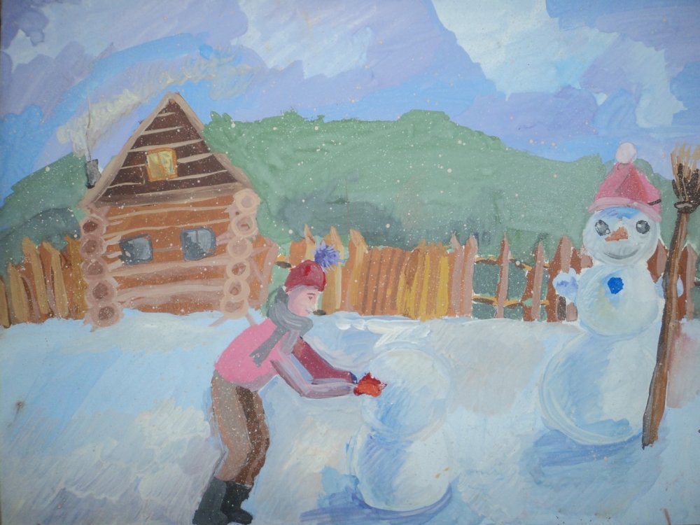 Рисунок на тему зимние каникулы