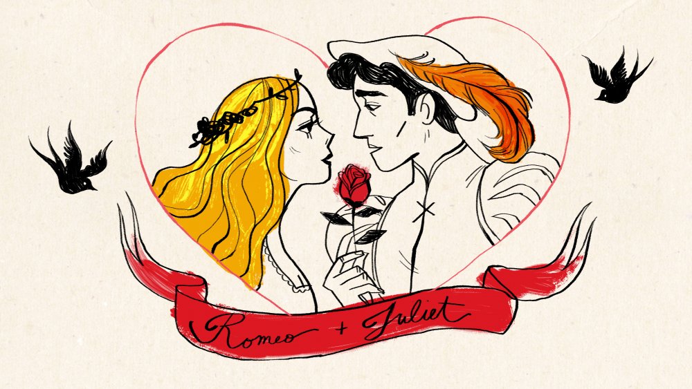 Идея мюзикла Ромео и Джульетта в рисунке символе