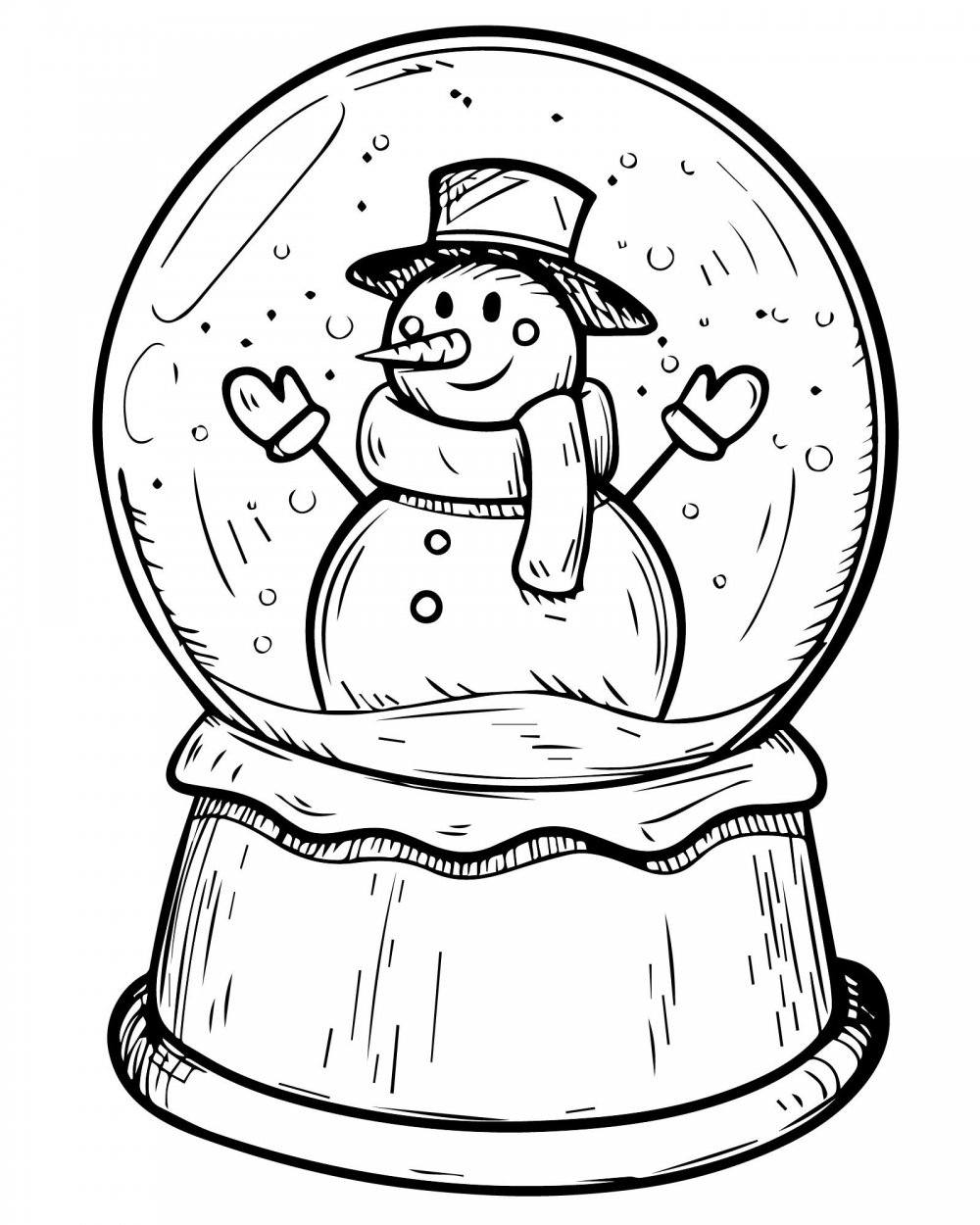 Новогодний снежный шар раскраска для детей
