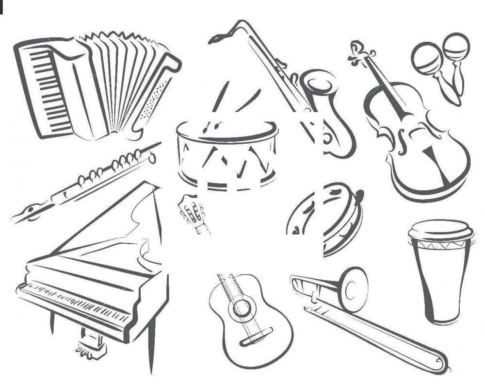 Инструменты оркестра раскраска