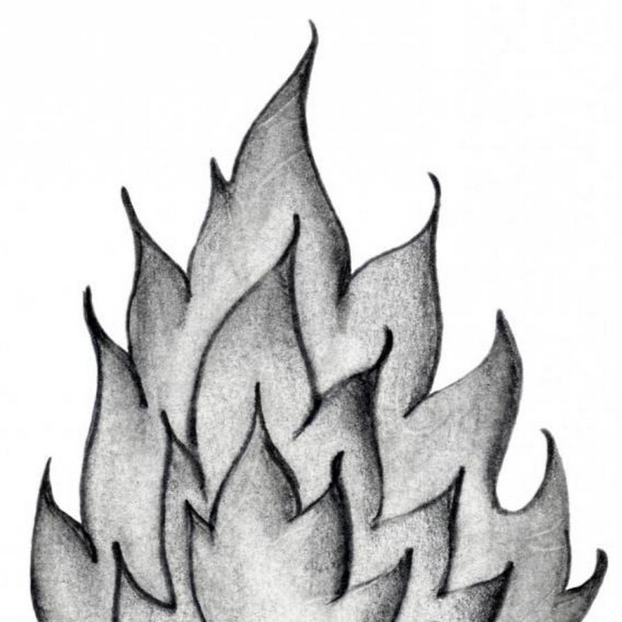 Огонь рисунок для детей карандашом