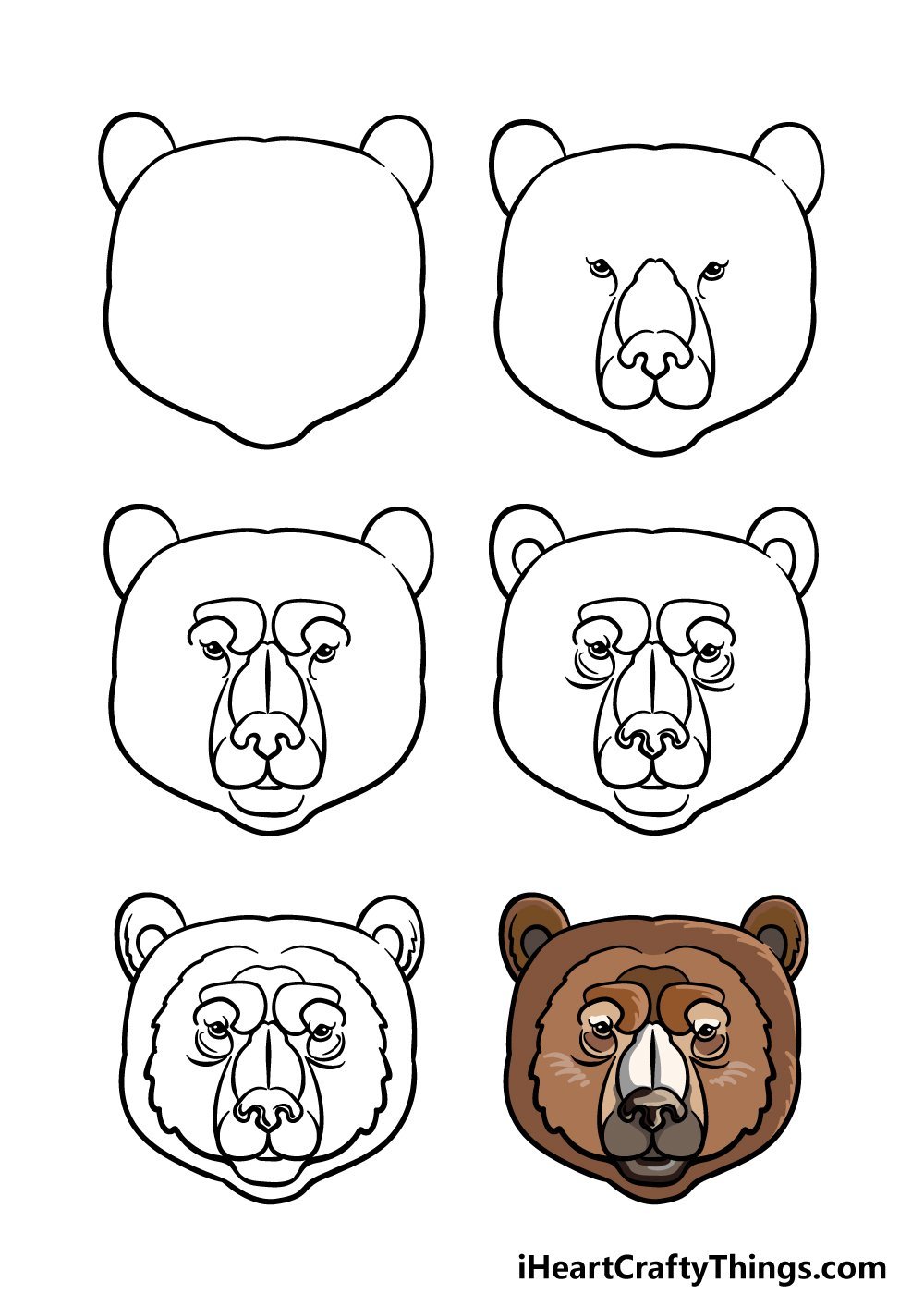 Лицо медведя рисунок для детей