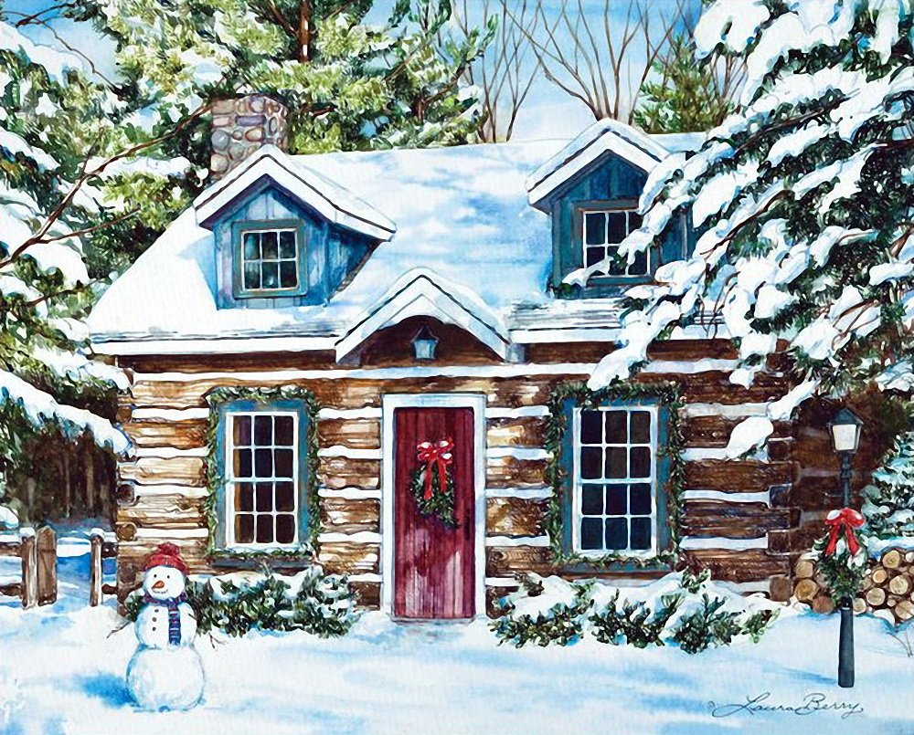 Зимний домик иллюстрация