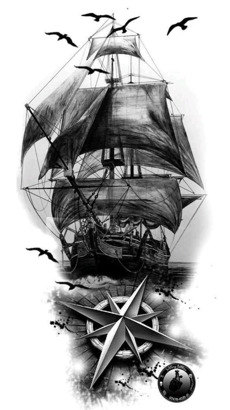 Тату пиратский корабль