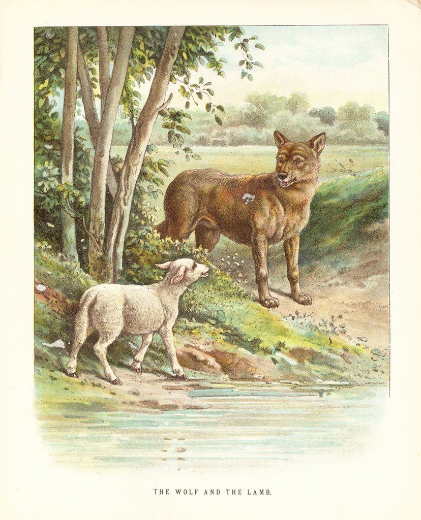 Иллюстрация к басне волк и ягненок