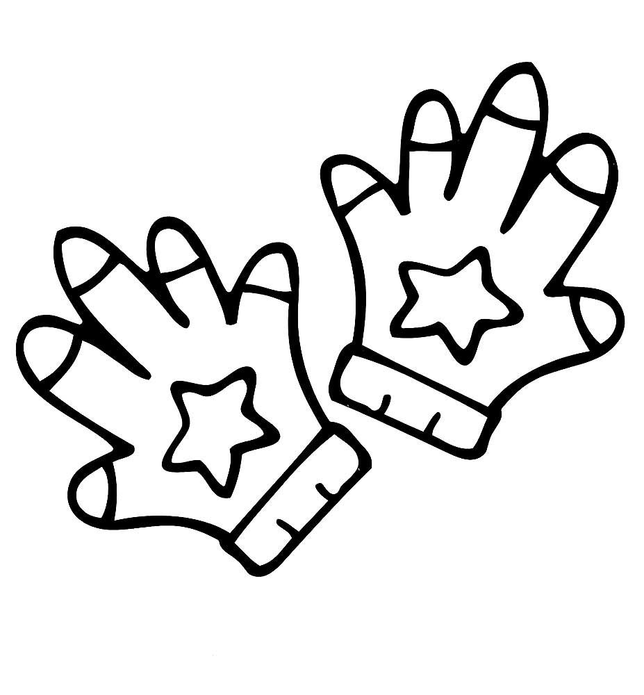 Раскраска варежки перчатки