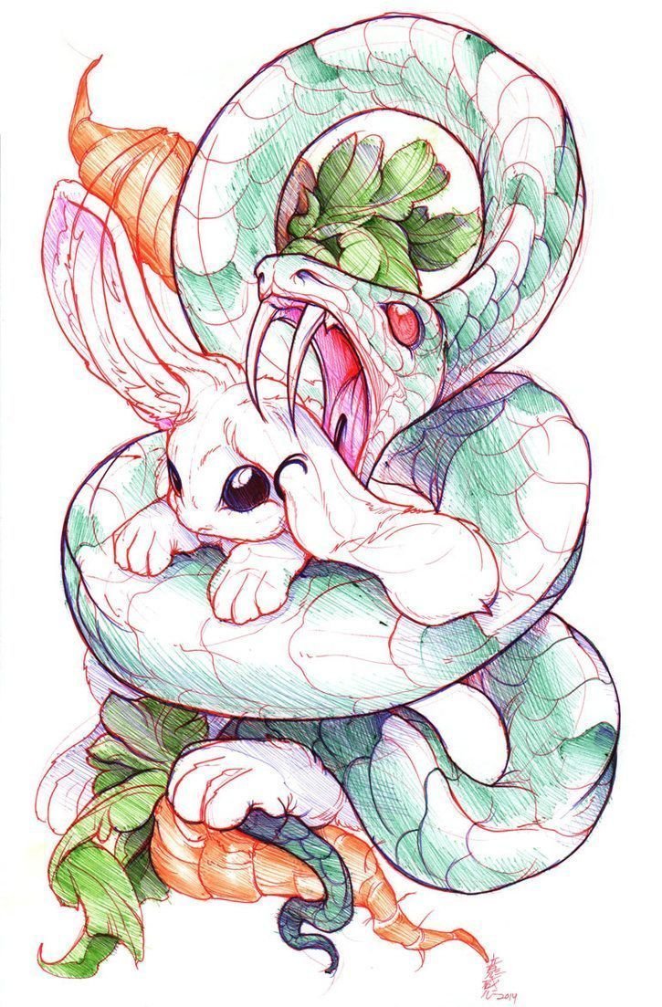 Змея арт милый