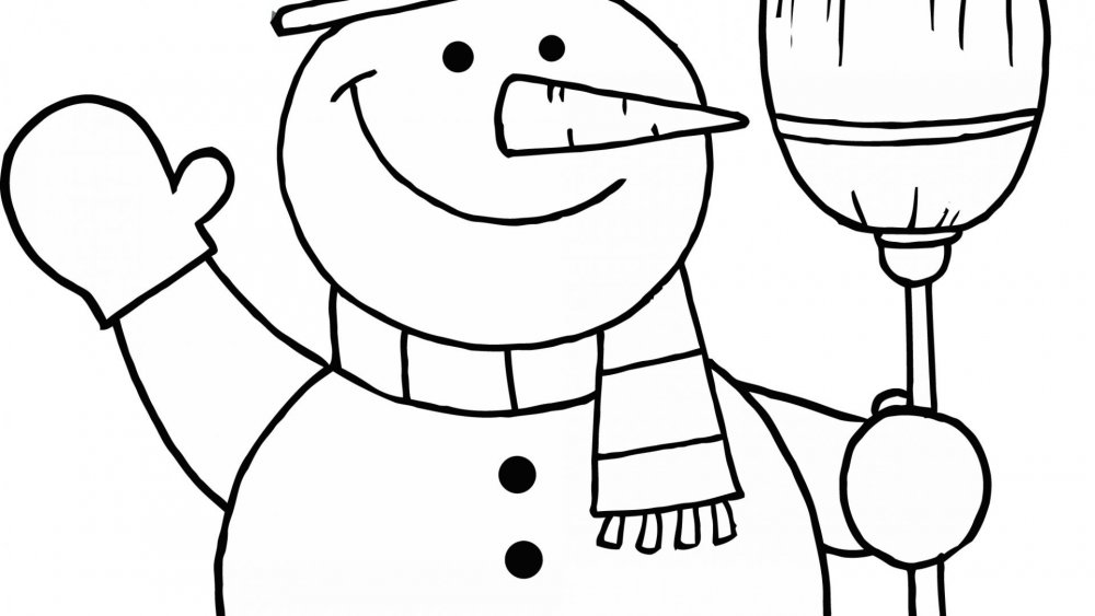 Снеговик рисунок раскраска