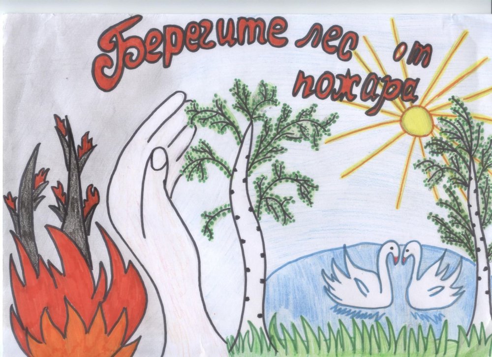 Рисунок на тему береги природу от огня
