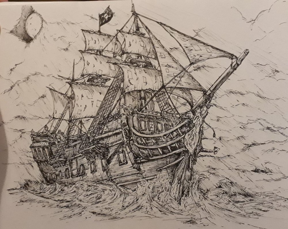 Раскраска пираты черная Жемчужина