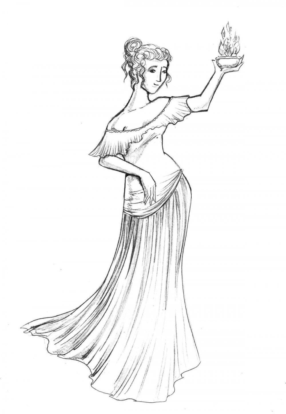 Афродита богиня древней Греции нарисованная