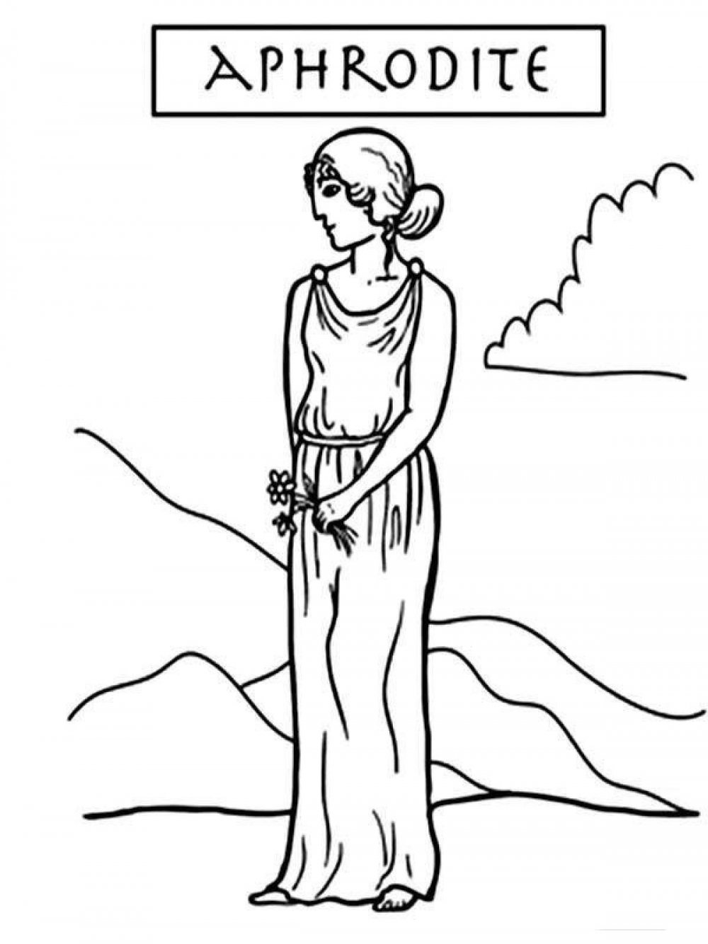 Афродита богиня древней Греции нарисованная