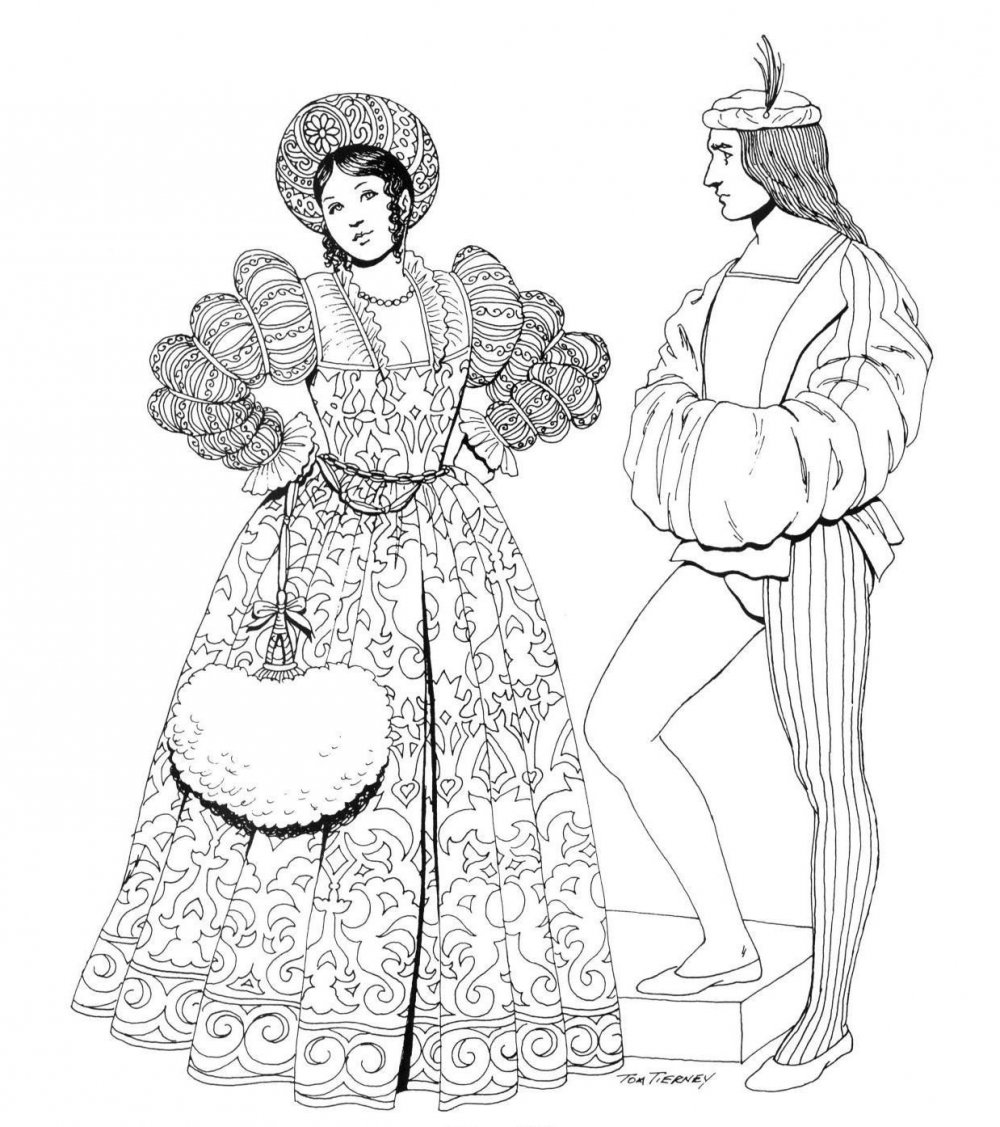Ренессанс ( 18 век) костюм эскиз