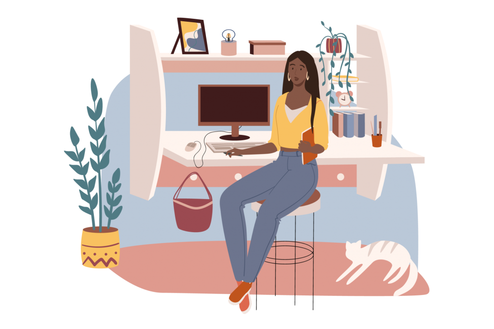 Woman in the workplace vector