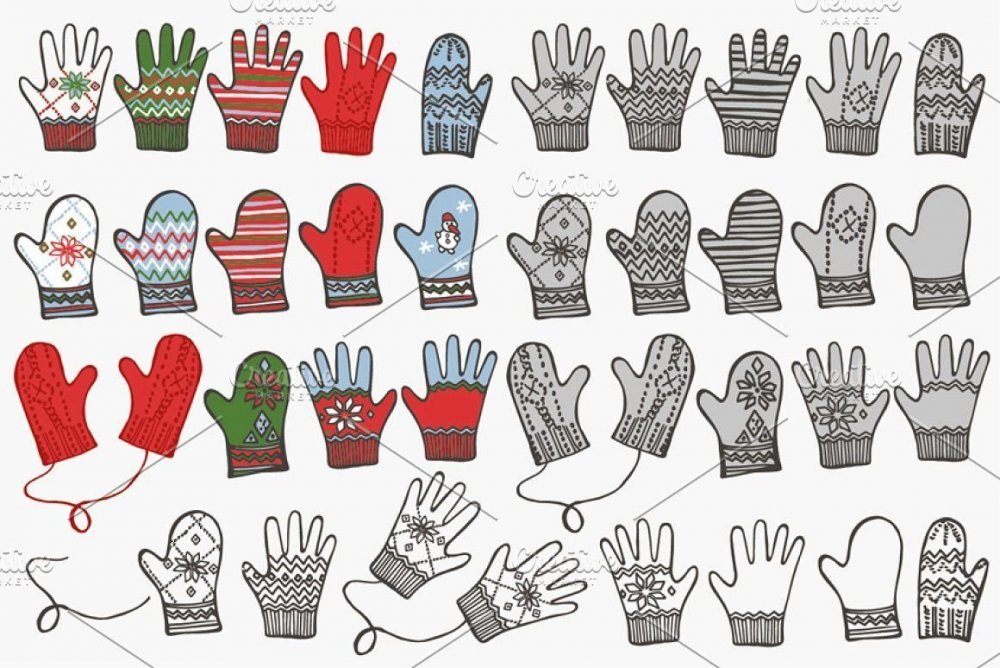 Узоры на перчатках детям