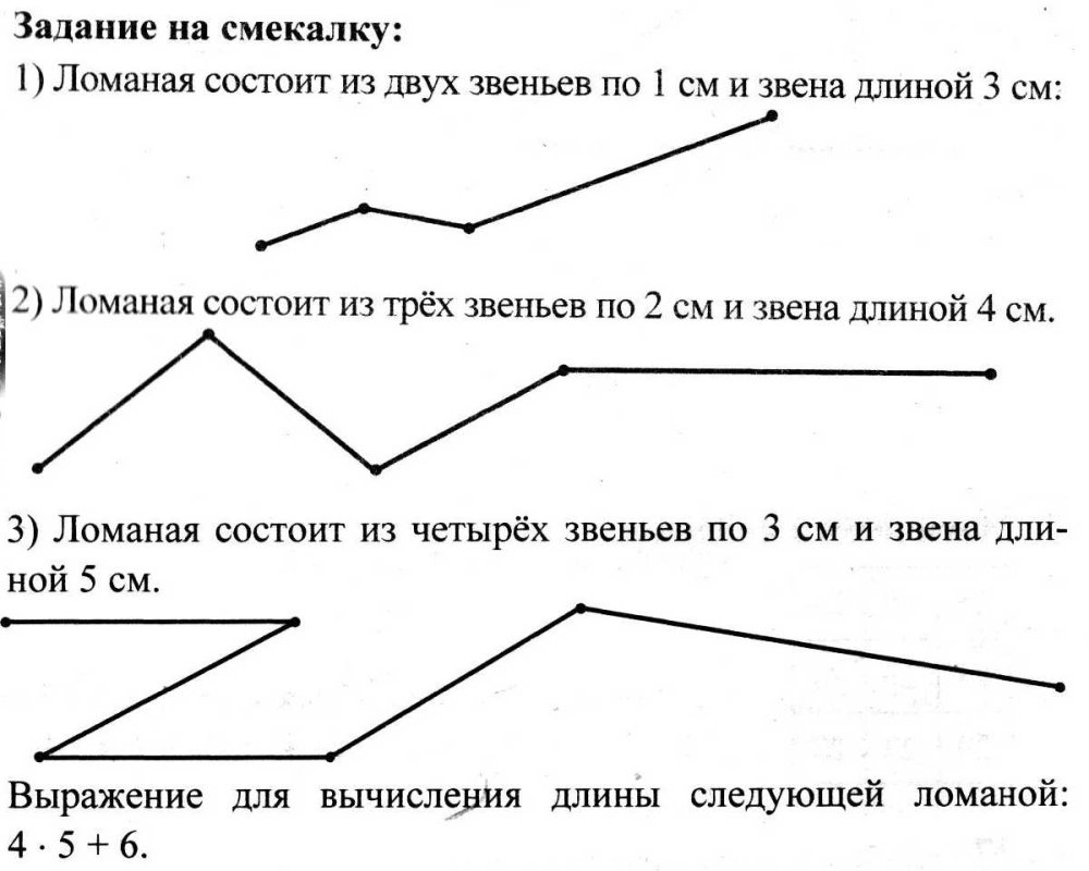 Ломаная состоит из 2 звеньев