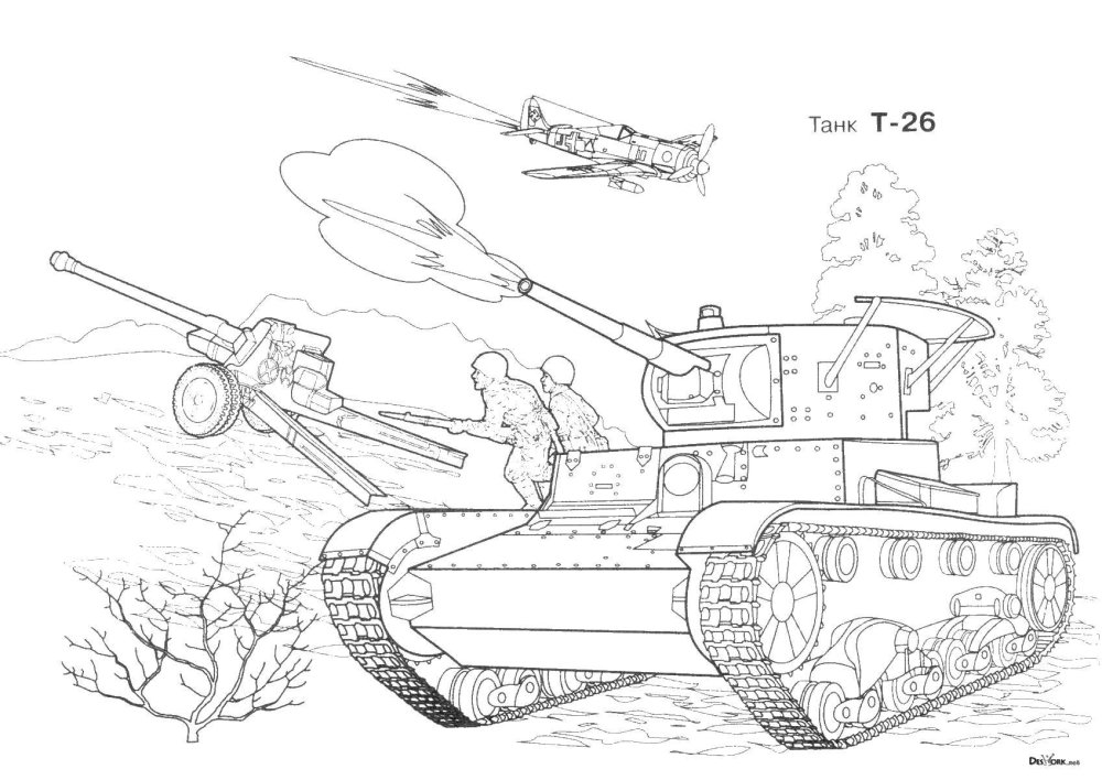 Раскраска танка т34 на войне 1941-1945